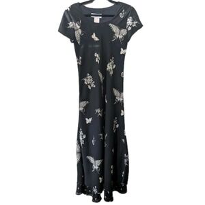 Sz 8 90's Butterfly Black Witchy Phoebe Charmed Whimsigoth Maxi Tiered